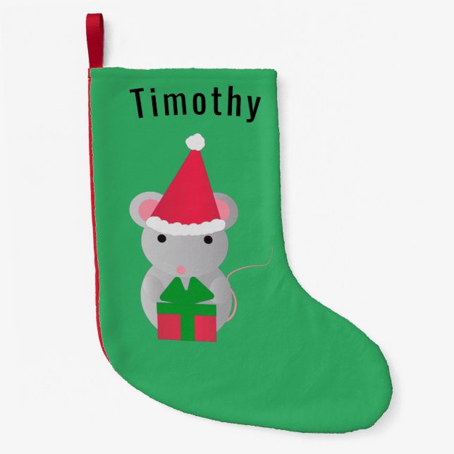 Petite Chaussette De Noël Souris de Noël mignonne (Devant)