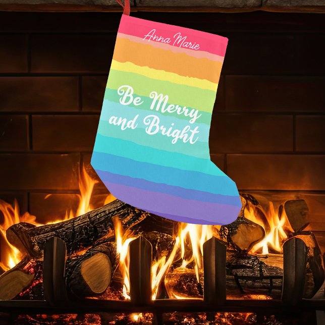 Petite Chaussette De Noël Soyez joyeux et lumineux Cuisine personnalisée Arc (Créateur téléchargé)