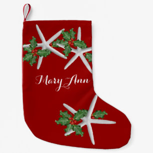 Petite Chaussette De Noël Starfish et Holly Tropical Christmas Stocking