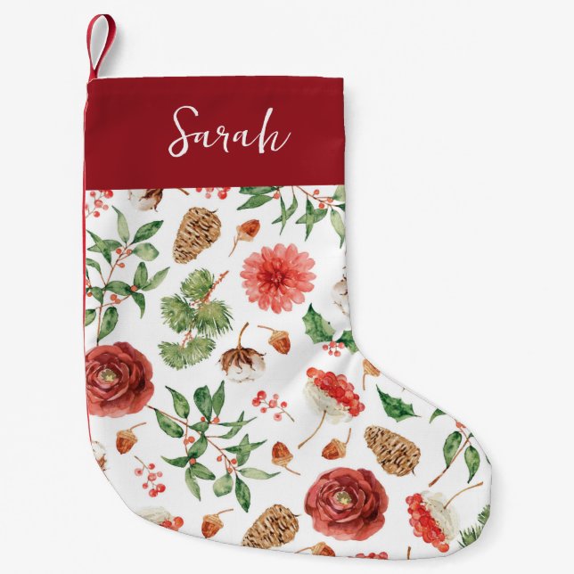 Petite Chaussette De Noël Stationnement de Noël botanique (Devant)