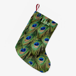 Petite Chaussette De Noël Stationnement de Noël de paon personnalisé