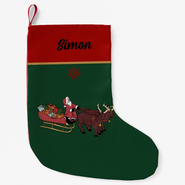 Petite Chaussette De Noël Stockage père Noël (Devant)