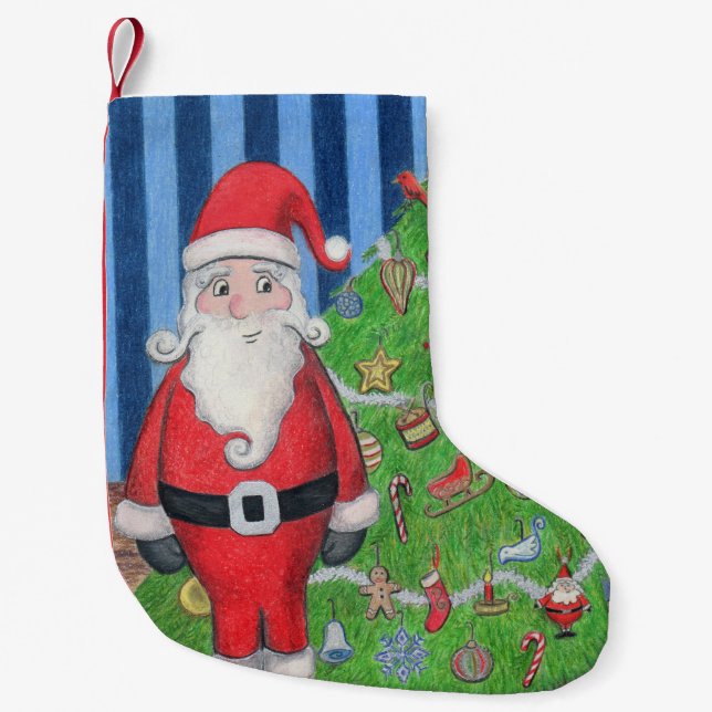 Petite Chaussette De Noël Stockage père Noël et Arbre de Noël (Devant)