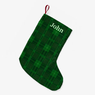 Petite Chaussette De Noël Stockage personnalisé de Noël vert plaid