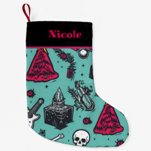 Petite Chaussette De Noël Stocker le crâne de Rockin