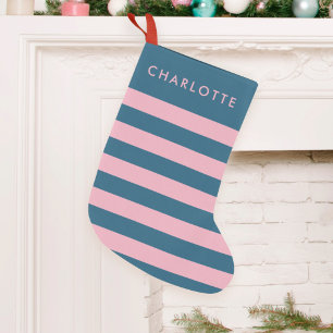 Petite Chaussette De Noël Strip   Trendy Preppy Name