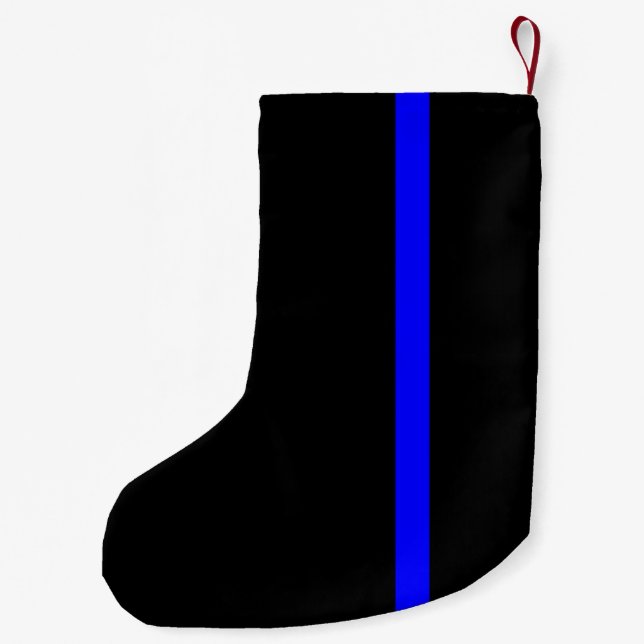 Petite Chaussette De Noël Style vertical Symbolique Ligne Bleue Mince (Dos)