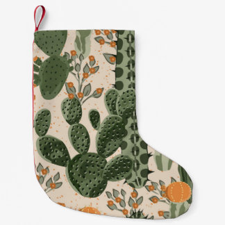 Petite Chaussette De Noël Succulents verts, fleurs oranges, papier peint de 