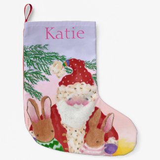 Petite Chaussette De Noël Sunset Père Noël et Bunnies