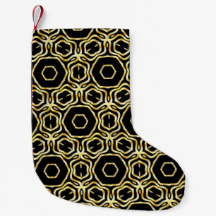 Petite Chaussette De Noël Superbe fleur noire et or sans soudure