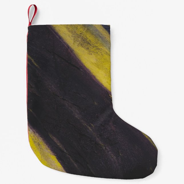 Petite Chaussette De Noël Surface noire et jaune (Devant)