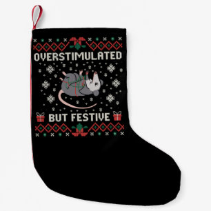Petite Chaussette De Noël Surstimulé, Mais Festif Possum Noël Drôle