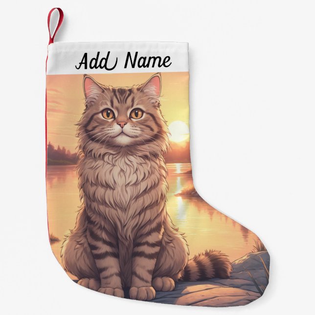 Petite Chaussette De Noël Tabby Cat (Devant)