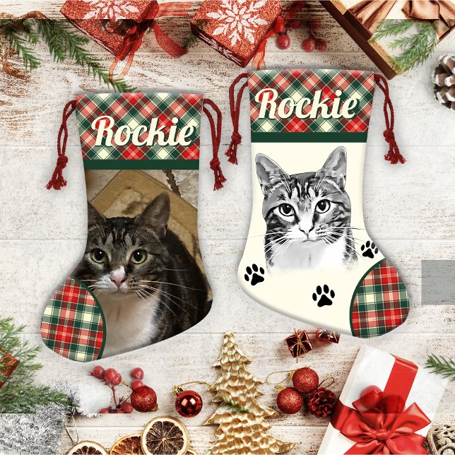 Petite Chaussette De Noël Tabby Cat Stockage de Noël personnalisé (Créateur téléchargé)