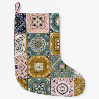 Petite Chaussette De Noël Talavera Indian : Patchwork, Ethnic Mosaic.