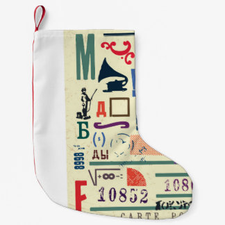 Petite Chaussette De Noël Tampon vintage : Décor de document