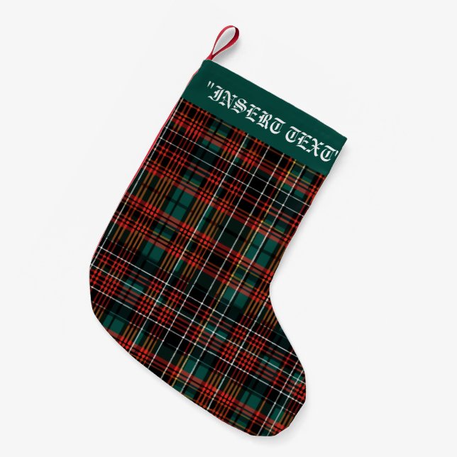 Petite Chaussette De Noël Tartan (Devant (Accrochage))