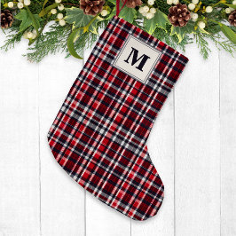 Petite Chaussette De Noël Tartan Check Motif Stylish Festive Monogrammed