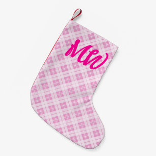 Petite Chaussette De Noël Tartane rose pâle vacances de Noël Monogram