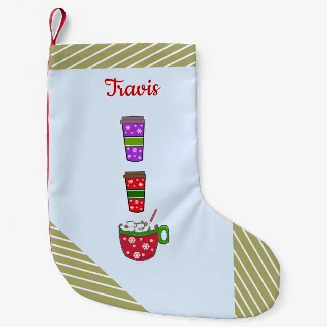 Petite Chaussette De Noël Tasses de Noël de bonne humeur (Devant)