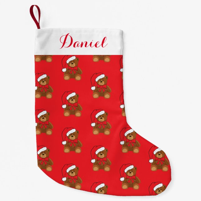 Petite Chaussette De Noël Teddy Bear (Devant)
