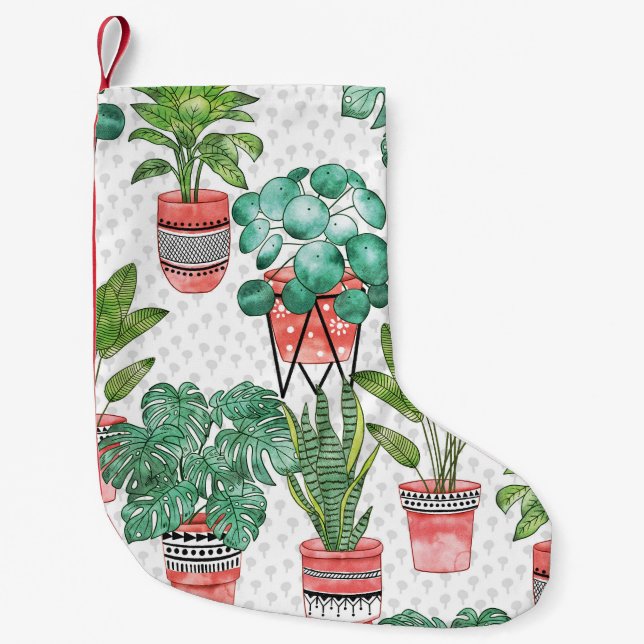 Petite Chaussette De Noël Terra Cotta Plante Pots Motif. (Devant)
