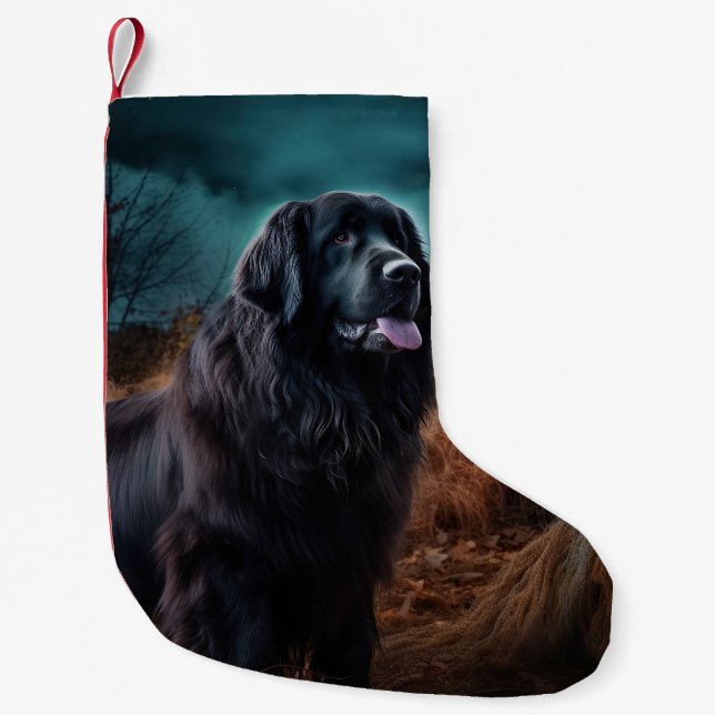 Petite Chaussette De Noël Terre-Neuve Halloween (Devant)
