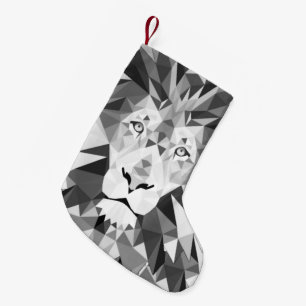 Petite Chaussette De Noël Tête de lion géométrique cool