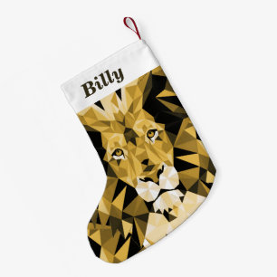 Petite Chaussette De Noël Tête de lion géométrique Jane Lyon