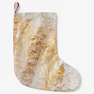 Petite Chaussette De Noël Tex Arrière - plan Peint Moderne Blanc Et Or
