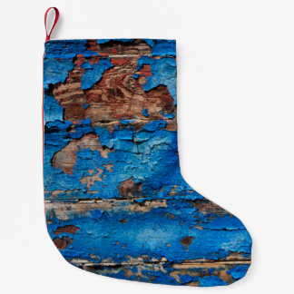 Petite Chaussette De Noël Texture arrière - plan bois bleu