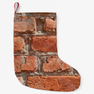 Petite Chaussette De Noël Texture de brique patinée ancienne. Arrière - plan