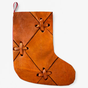 Petite Chaussette De Noël Texture en cuir.