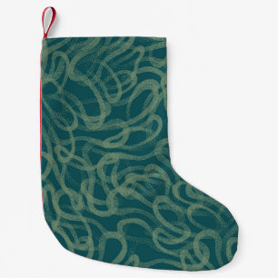 Petite Chaussette De Noël Texture étouffée complexe, abstraite turquoise