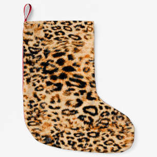 Petite Chaussette De Noël Texture peau léopard, motif léopard