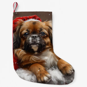 Petite Chaussette De Noël Tibétain Épagneul Chien Noël Festif