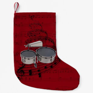 Petite Chaussette De Noël Timbales de marche avec le bas de musique de