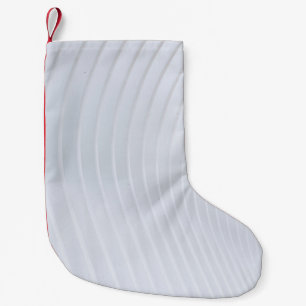 Petite Chaussette De Noël Tissu rayé blanc et gris
