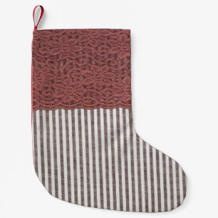 Petite Chaussette De Noël Tissu texture textile et dentelle pour arrière - p