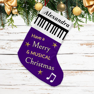 Petite Chaussette De Noël Touches de piano violet instrument de musique Nom 