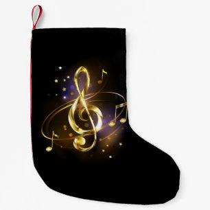 Petite Chaussette De Noël Trèfle à trois feuilles en or Musique