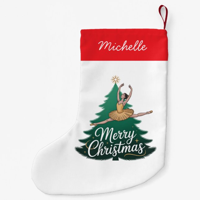 Petite Chaussette De Noël Trendy Personalized Ballerina Christmas Tree  (Dos)