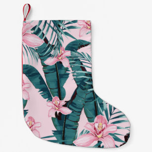 Petite Chaussette De Noël Tropique peinture d'été sans couture motif avec pa