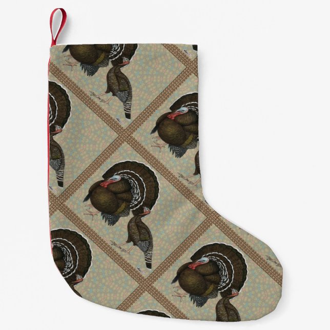 Petite Chaussette De Noël Turkeys Standard Bronze Portrait (Devant)