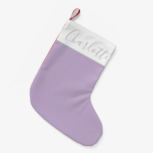 Petite Chaussette De Noël Typographie de script moderne Nom Simple Orchidée