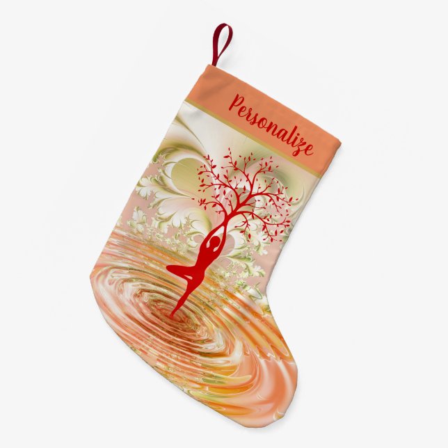 Petite Chaussette De Noël Un arbre à vie Zen Yoga Noël (Devant (Accrochage))