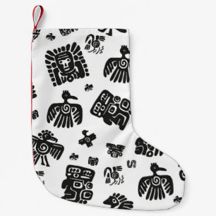 Petite Chaussette De Noël Un motif maya vintage sans couture. Dents noir et