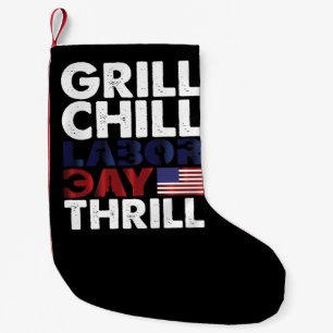 Petite Chaussette De Noël Usa America Grill Détente Labor Day Thrill Fête BB