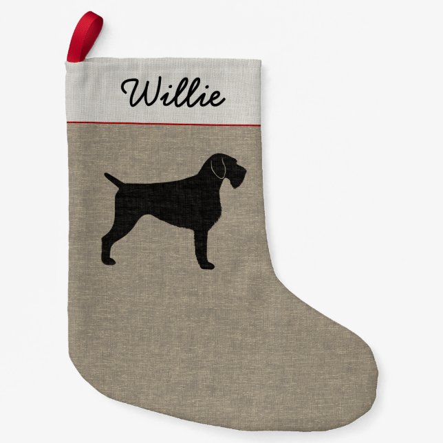 Petite Chaussette De Noël Vacances à poils durs allemandes de silhouette de (Devant)