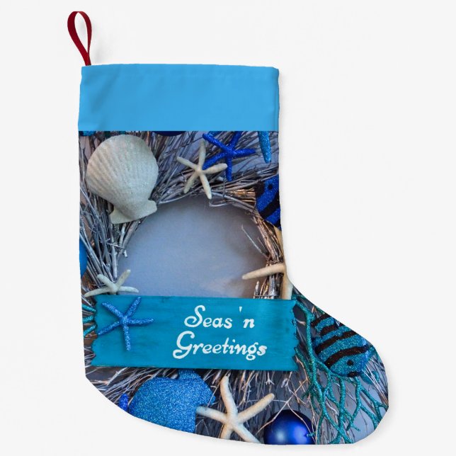 Petite Chaussette De Noël Vacances Coastal Tropical (Devant)